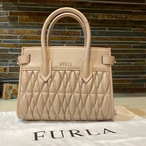 Furla quilted dusty mauve leather handbag. Includes Furla bag. Never used.